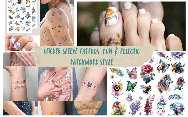 Read more about the article Sticker Sleeve Tattoos: Fun & Eclectic Patchwork Style