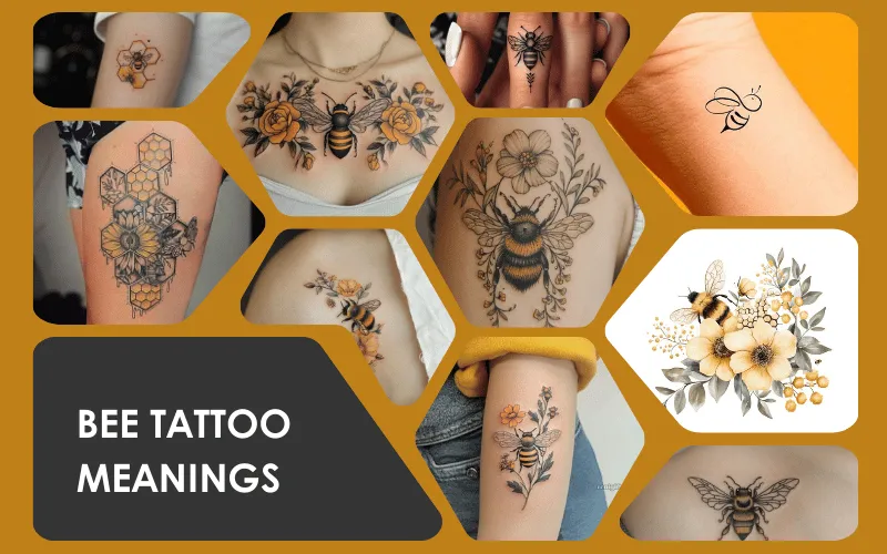 Read more about the article Bee Tattoo Meanings: Hard Work & Community Symbolism